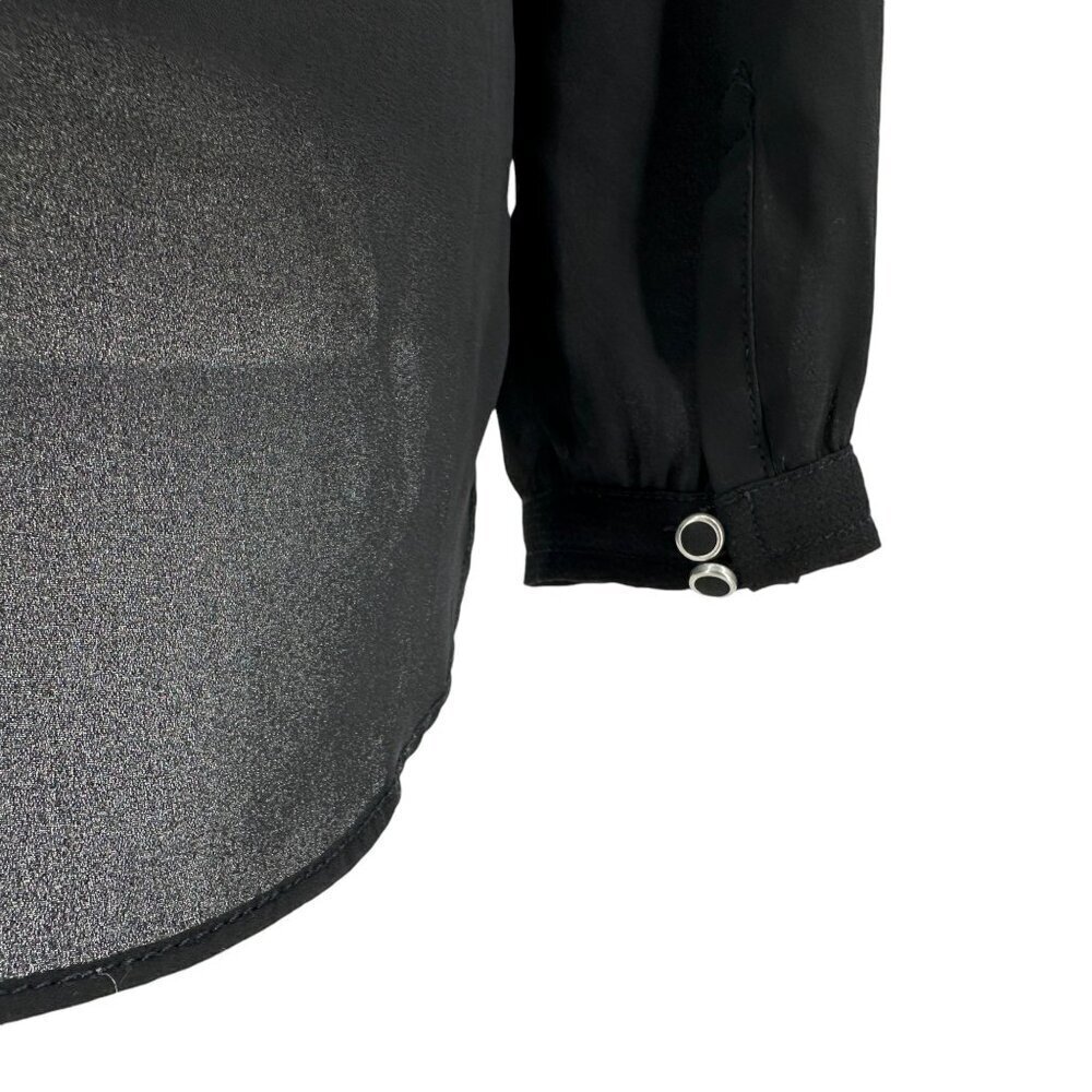 Anthropologie HD In Paris Black V-Neck Blouse Top Womens 6 - Picture 6 of 9